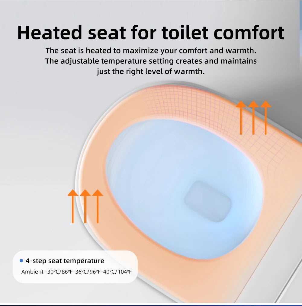 Smart Bidet Toilet Seat Heated Dryer Remote Night Light