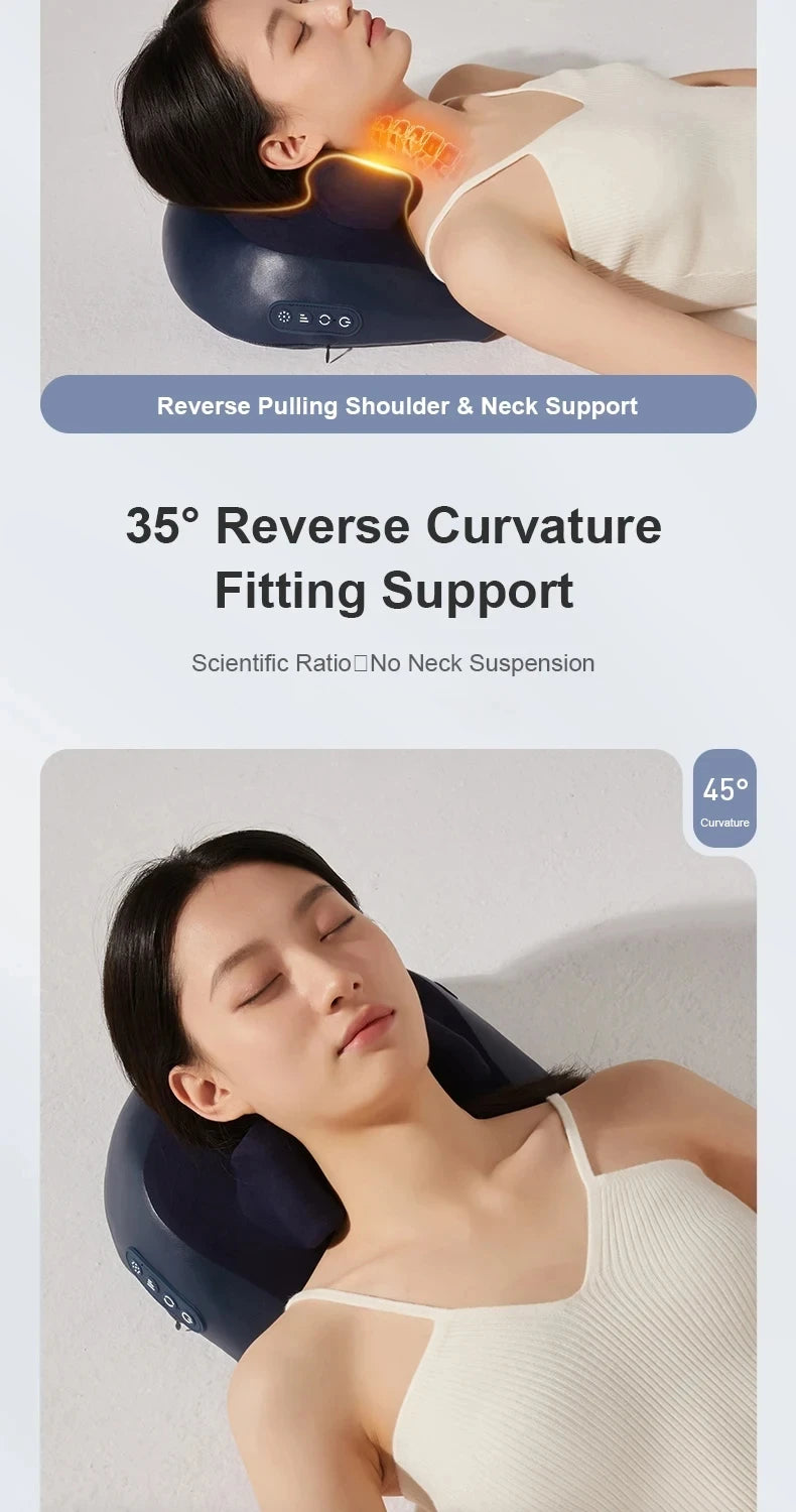 Shiatsu Massage Pillow Wireless Heating Neck Back Massager