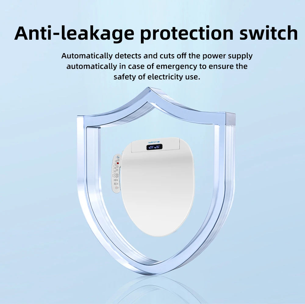 Smart Bidet Toilet Seat Heated Dryer Remote Night Light