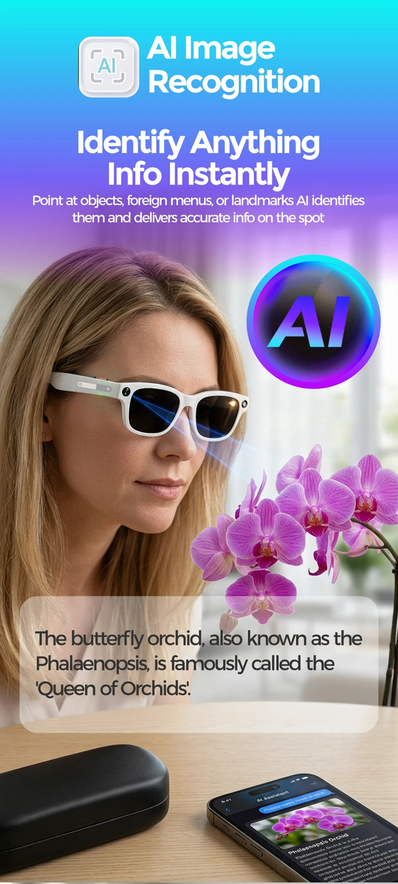 Lenovo AI Smart Glasses 4K Camera Translation Bluetooth