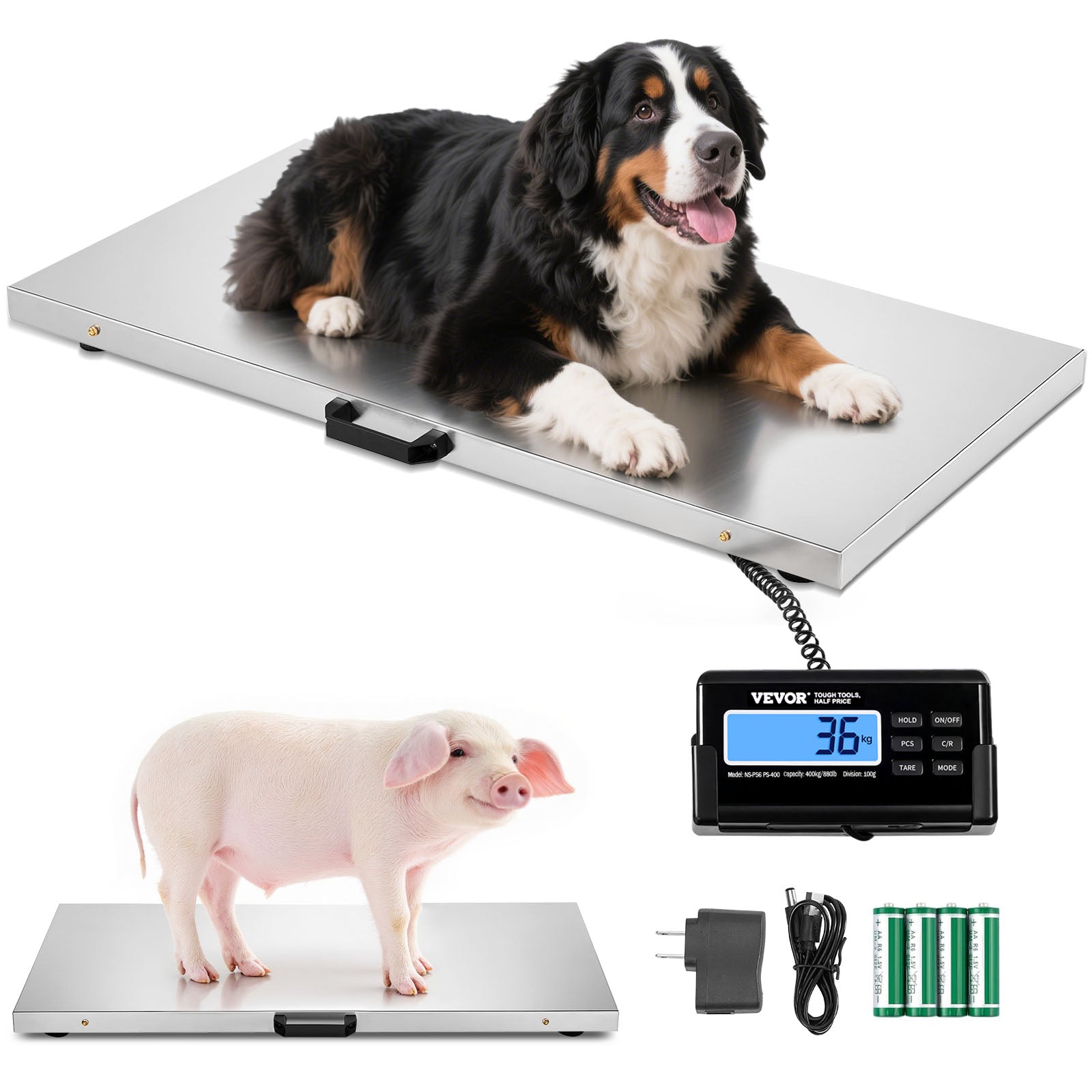 Digital Livestock Scale 1100lb Stainless Steel Pet Vet Scale
